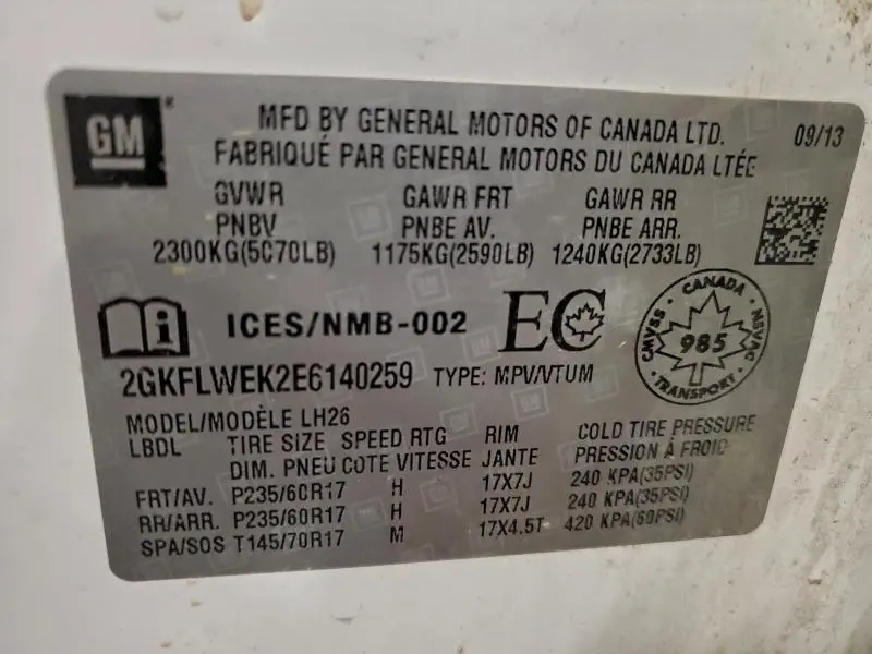 2014 GMC TERRAIN SLE  