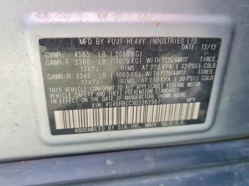 2013 SUBARU OUTBACK 2.5I PREMIUM  
