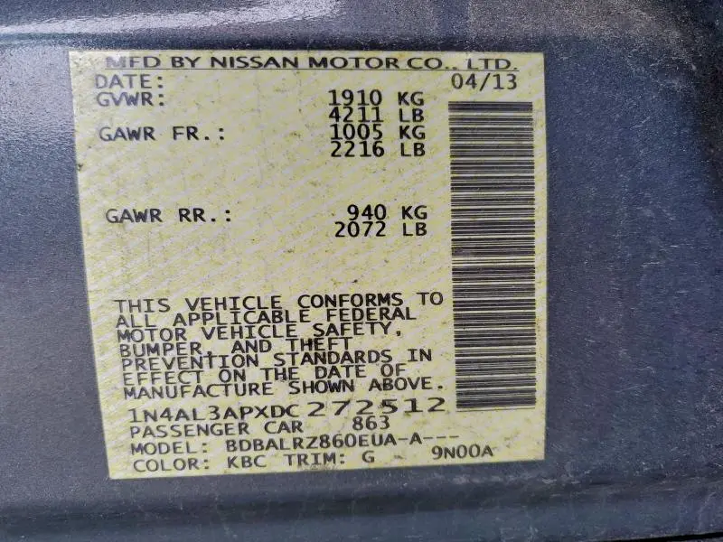 2013 NISSAN ALTIMA 2.5  