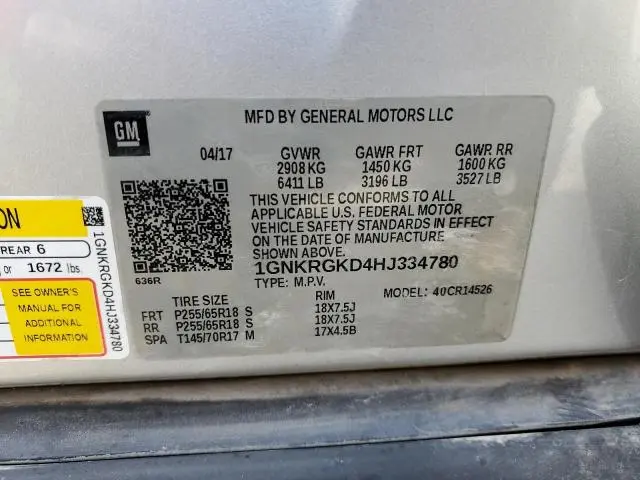 2017 CHEVROLET TRAVERSE LT  