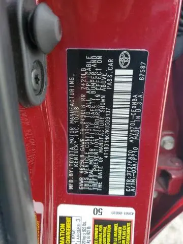 2019 TOYOTA CAMRY LE  