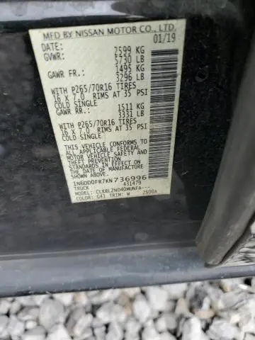 2019 NISSAN FRONTIER SV  