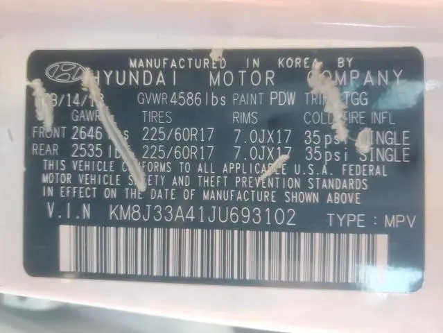 2018 HYUNDAI TUCSON SEL  