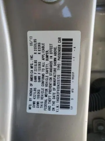 2013 HONDA ACCORD EXL  