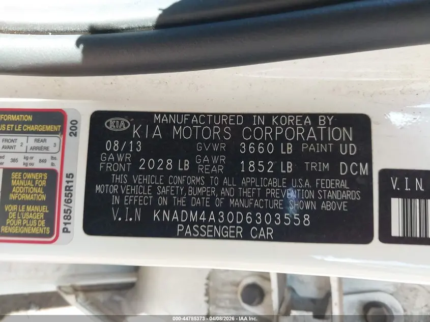 2013 KIA RIO LX