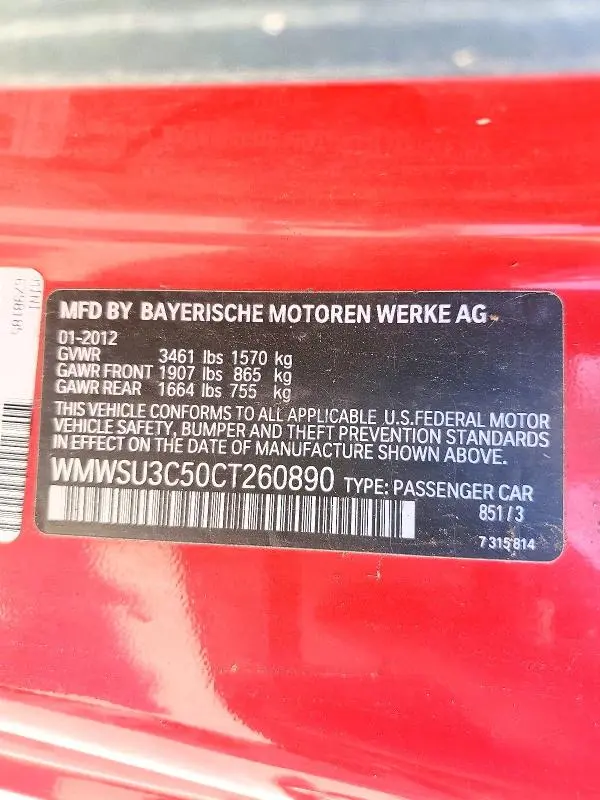 2012 MINI COOPER   