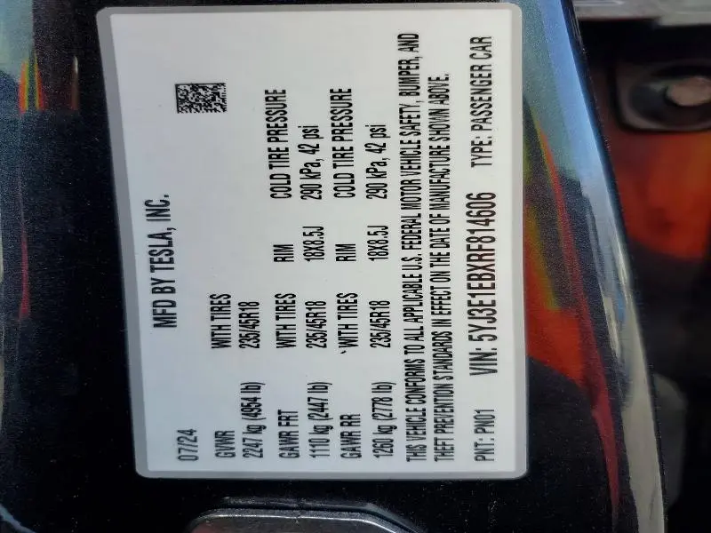 2024 TESLA MODEL 3   