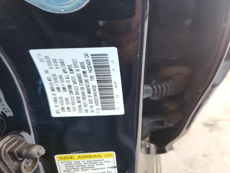 2015 HONDA ACCORD LX  