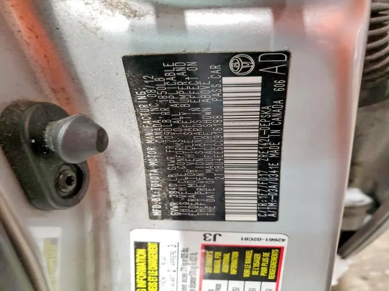 2012 TOYOTA COROLLA BASE  