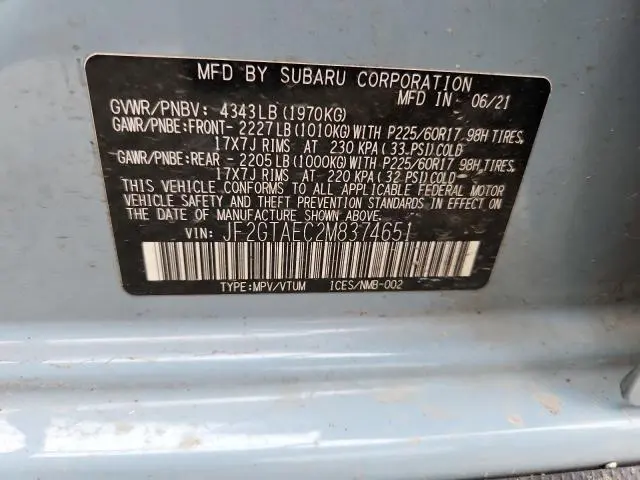 2021 SUBARU CROSSTREK PREMIUM  