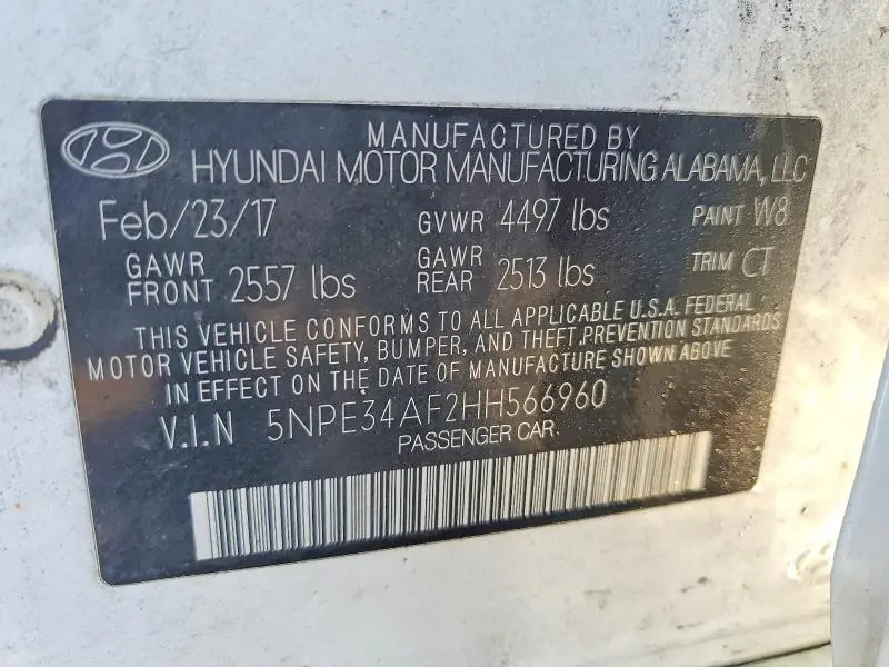 2017 HYUNDAI SONATA SPORT  