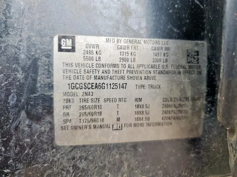 2016 CHEVROLET COLORADO LT  