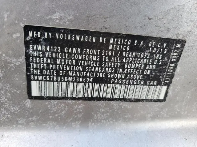 2019 VOLKSWAGEN JETTA S  