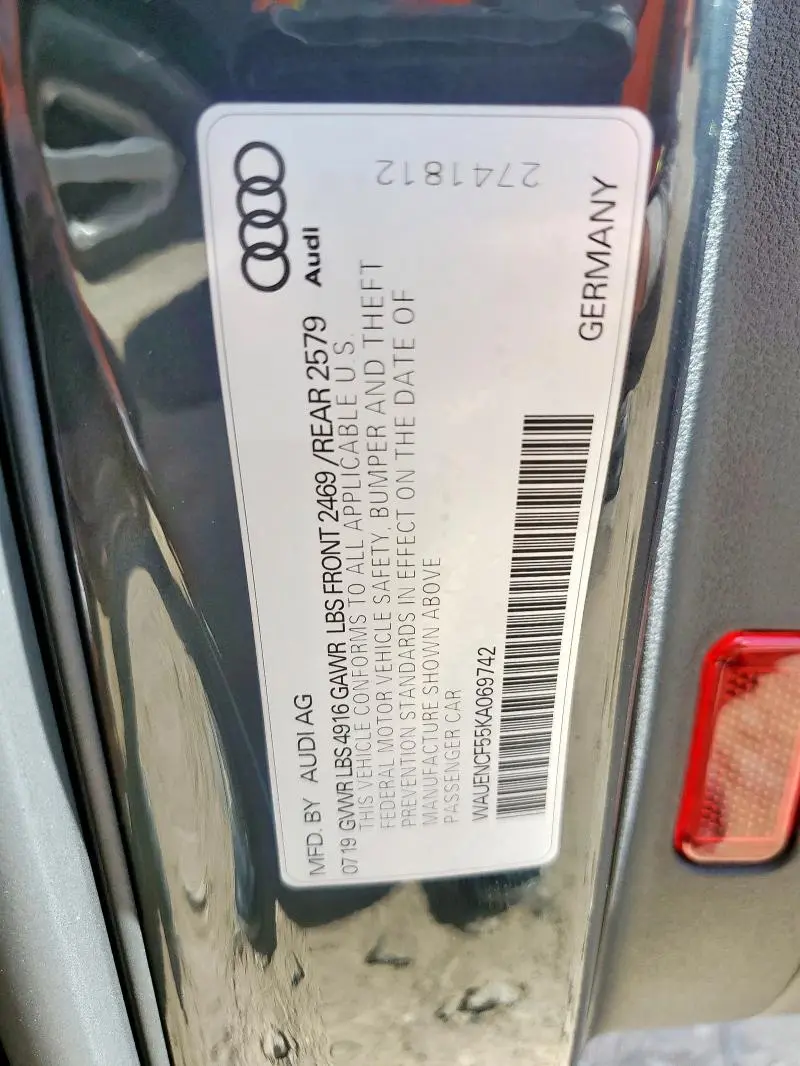 2019 AUDI A5 PREMIUM PLUS S-LINE  