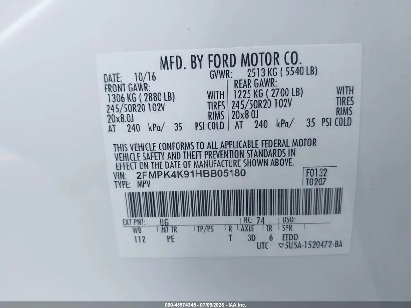 2017 FORD EDGE TITANIUM