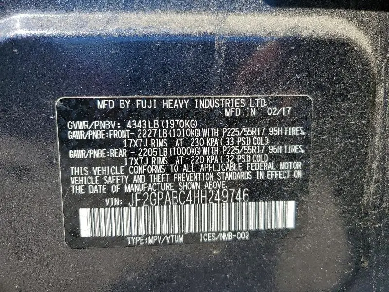 2017 SUBARU CROSSTREK PREMIUM  