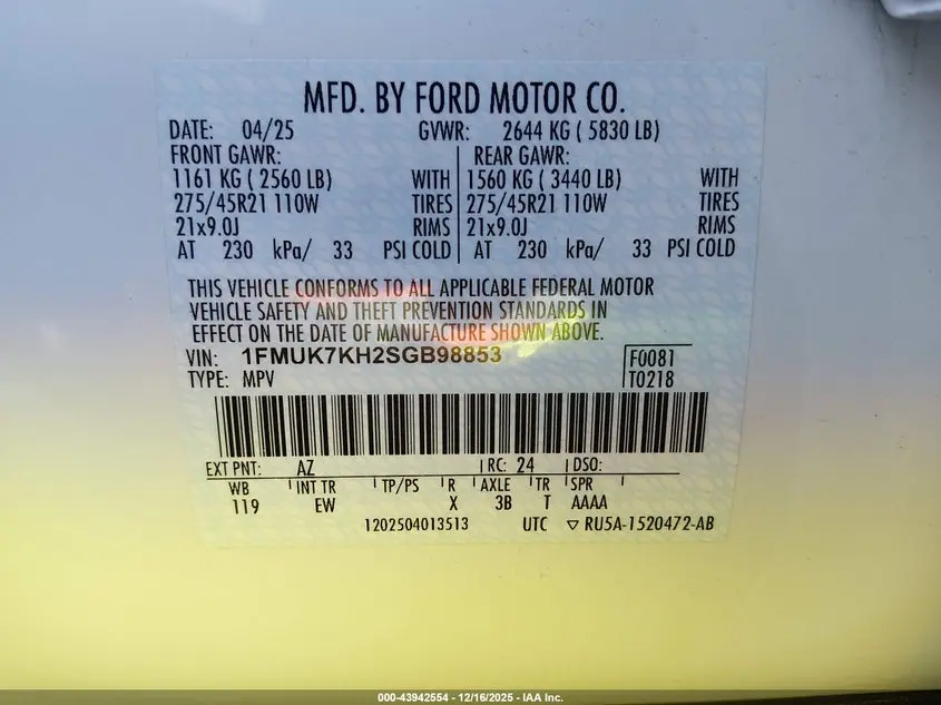 2025 FORD EXPLORER ST-LINE