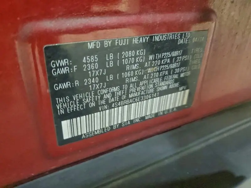 2014 SUBARU OUTBACK 2.5I  