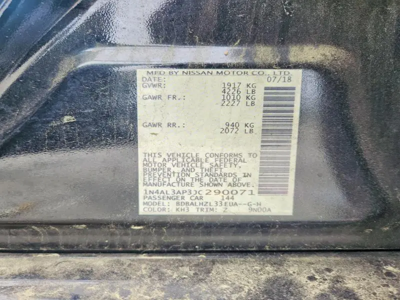 2018 NISSAN ALTIMA 2.5 SR  