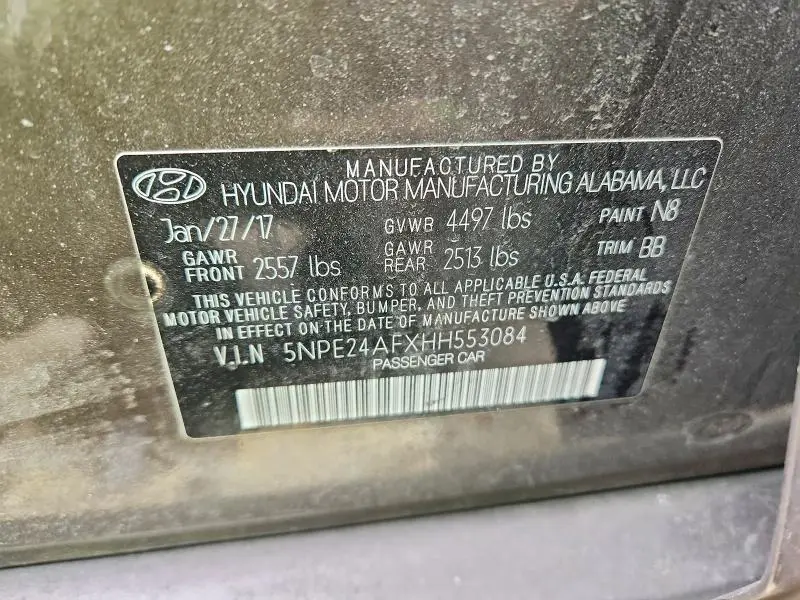2017 HYUNDAI SONATA SE  