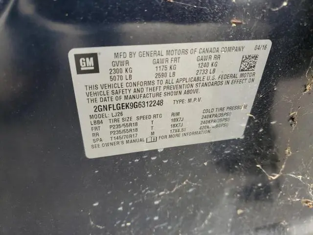 2016 CHEVROLET EQUINOX LTZ  