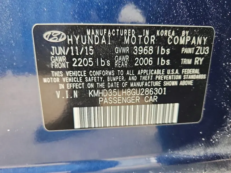 2016 HYUNDAI ELANTRA GT BASE  