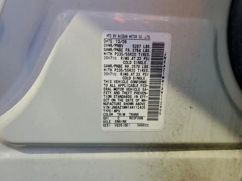 2010 NISSAN MURANO S  