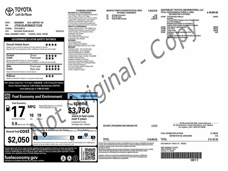 2022 TOYOTA 4RUNNER LIMITED  