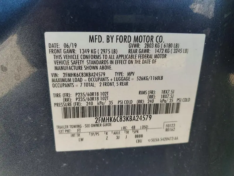 2019 FORD FLEX SEL  