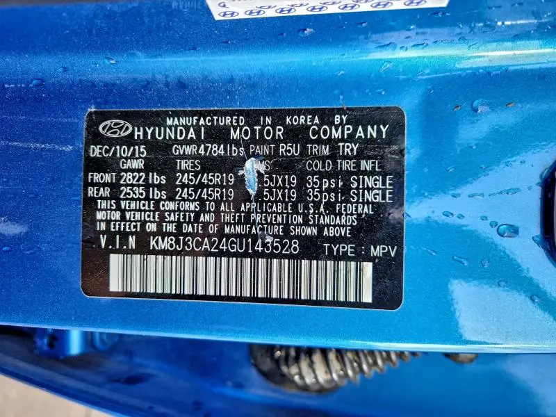 2016 HYUNDAI TUCSON LIMITED  