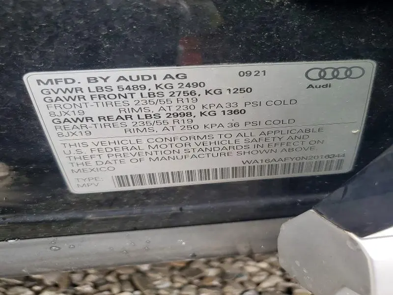 2022 AUDI Q5 SPORTBACK PRESTIGE 45  