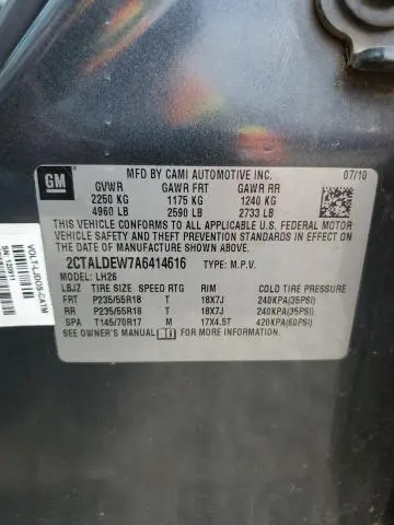 2010 GMC TERRAIN SLE  