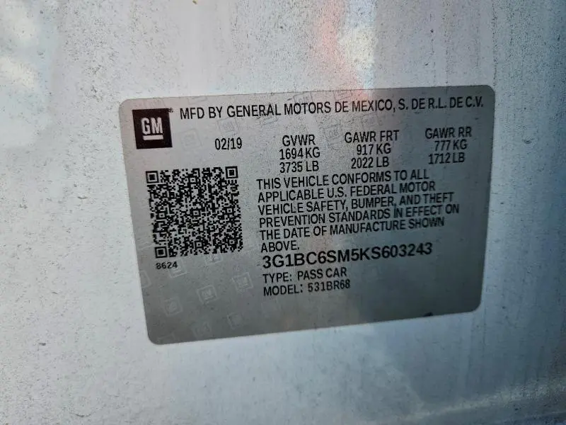 2019 CHEVROLET CRUZE LS  