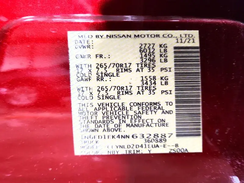 2022 NISSAN FRONTIER S  