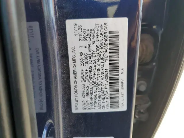 2020 HONDA ACCORD LX  