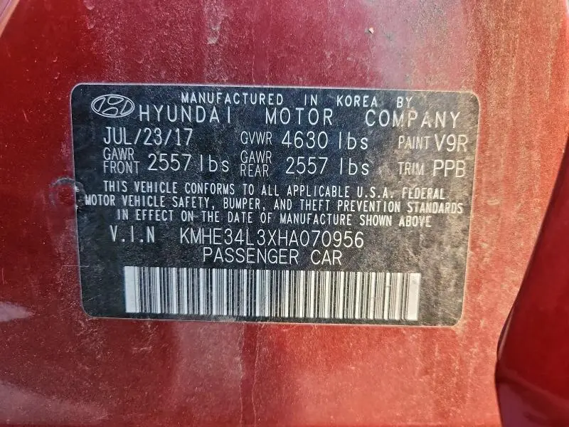 2017 HYUNDAI SONATA HYBRID  