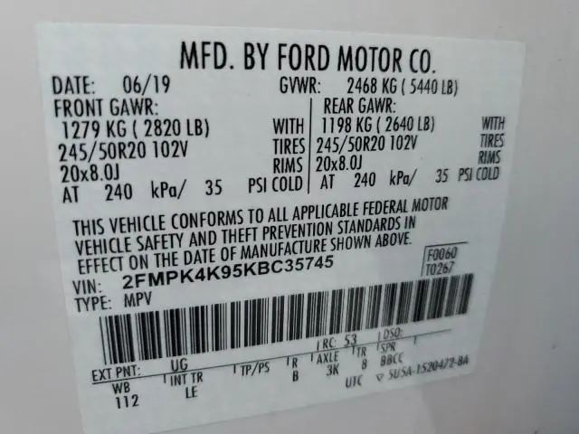 2019 FORD EDGE TITANIUM  