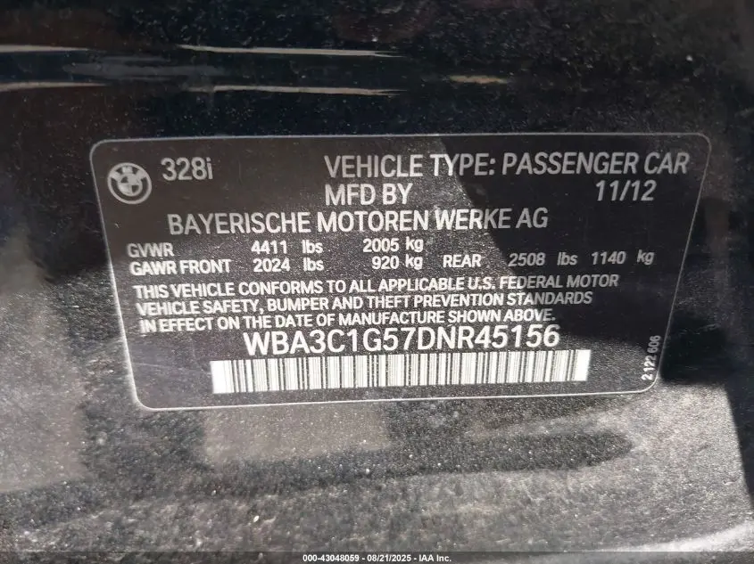 2013 BMW 328I  