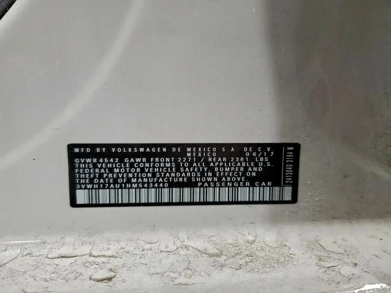 2017 VOLKSWAGEN GOLF ALLTRACK S  