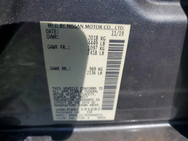 2020 NISSAN ALTIMA 2.5 SR  