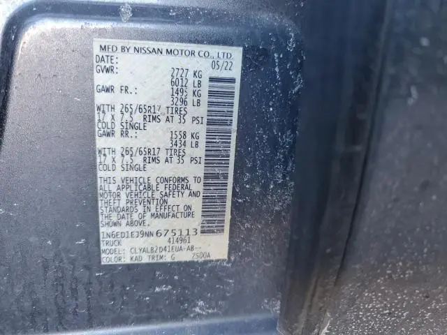 2022 NISSAN FRONTIER S
