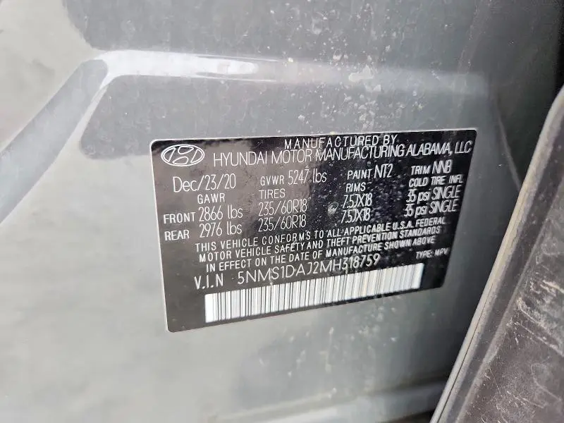 2021 HYUNDAI SANTA FE SE  