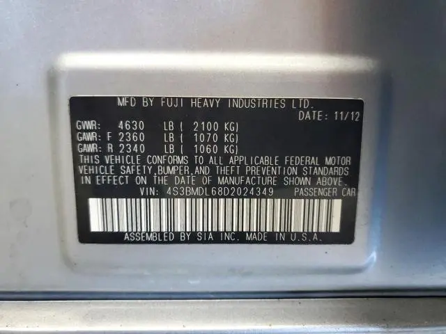 2013 SUBARU LEGACY 3.6R LIMITED  