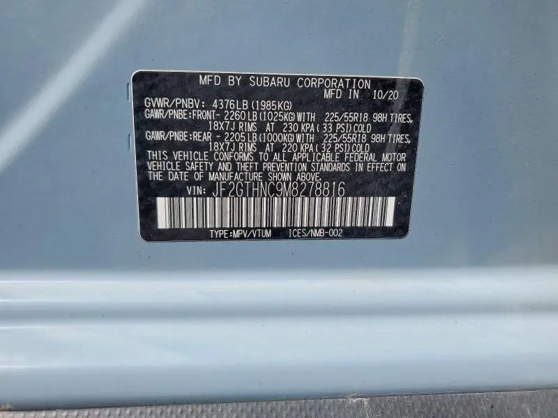 2021 SUBARU CROSSTREK LIMITED  