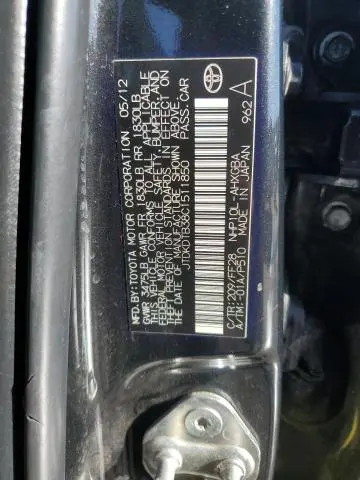 2012 TOYOTA PRIUS C   