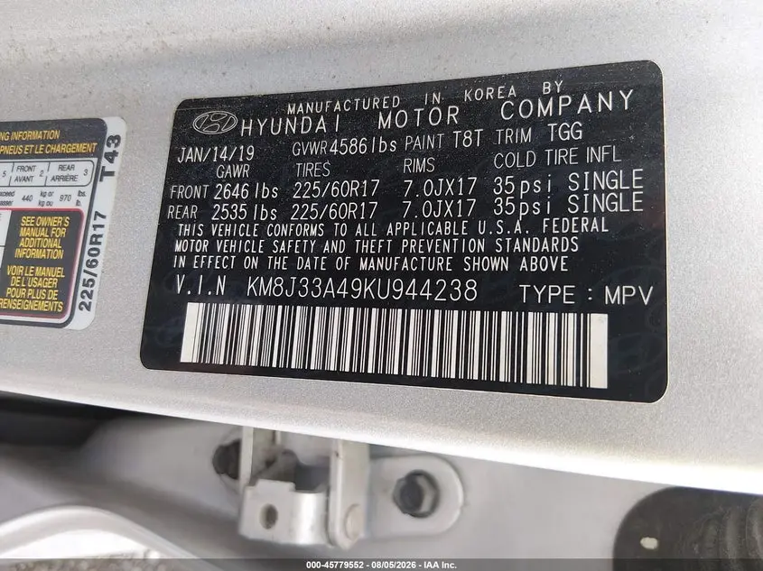 2019 HYUNDAI TUCSON VALUE
