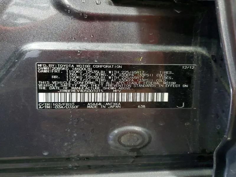 2013 TOYOTA RAV4 LE  