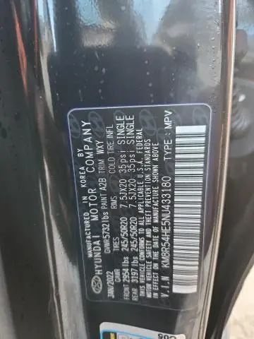 2022 HYUNDAI PALISADE LIMITED  