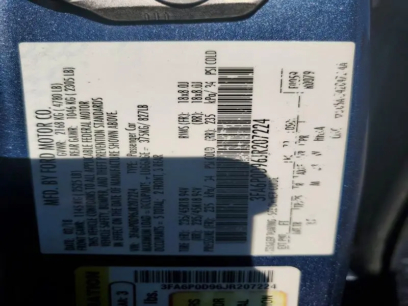 2018 FORD FUSION TITANIUM/PLATINUM  