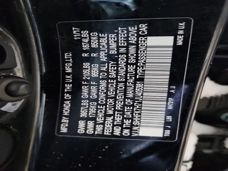 2018 HONDA CIVIC EXL  